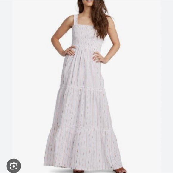 Roxy Dresses & Skirts - NWT Roxy Maxi Dress Womens Medium White Festival Dreams Cottage Coastal Ruffle